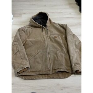 Carhartt J141 211 Jacket Size Men's 2XL Sherpa Lined Sierra Canvas Faded Brown